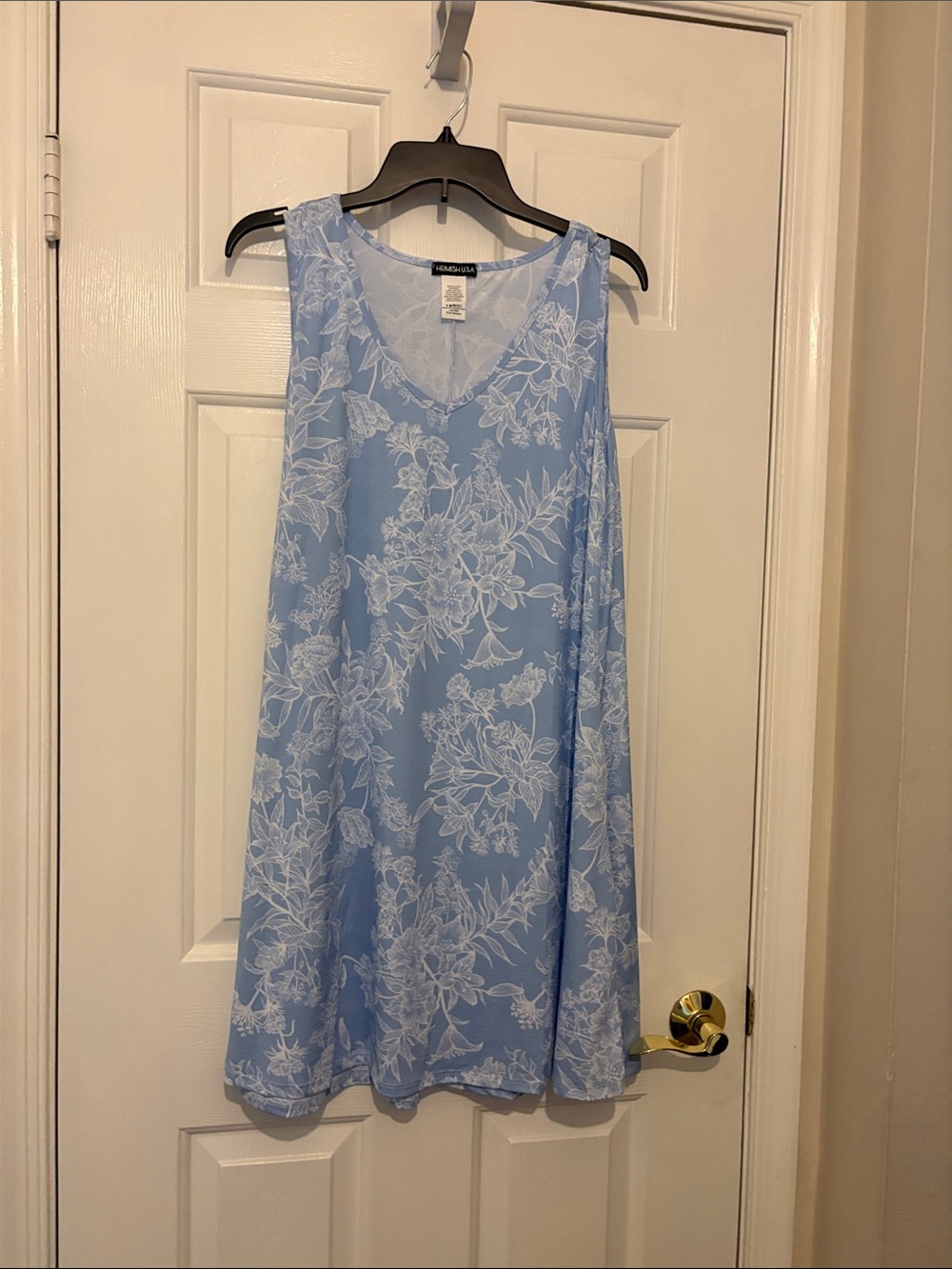 HEIMISH USA Light Blue Floral V-Neck Dress